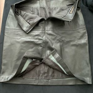 Zara Charcoal Leather Midi Skirt